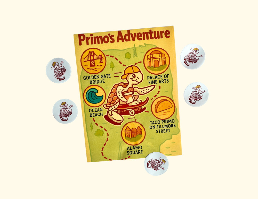 Primo's Adventure Map — collect five stickers to fill the map and win a prize